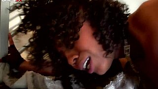 bootylicious ebony misty stone fucked hard interracial in miniskirt lots of positions cum on tits facial