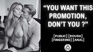 ambitious employee spreads for boss's office promotion creampie fuck