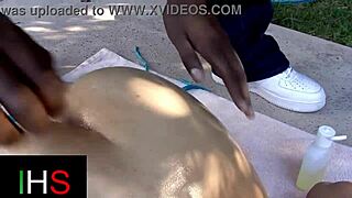 brunette bends for huge cock anal then takes creampie blast deep inside