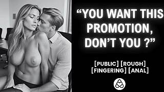 ambitious employee spreads for boss's office promotion creampie fuck