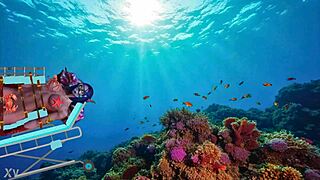 narlinda bound tight underwater for intense spanking bondage