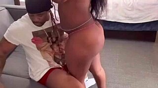 Big black cock bends over huge ass for quick cash doggystyle fuck