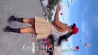 Visual Responses in Tight Leggings Flaunt Brazilian Wife's Cameltoe Poolside