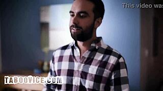 boyfriend's stepbrother bends hot brunette over for rough doggystyle pounding then cowgirl ride