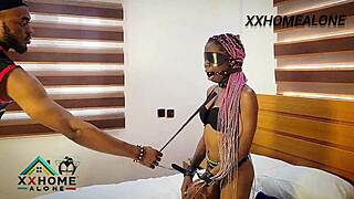 how does a petite bdsm submissive slut handle black leather pants and bondage training?