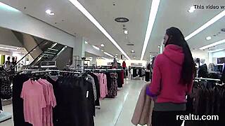 Czech cutie seduced in mall shop rides cock in pov