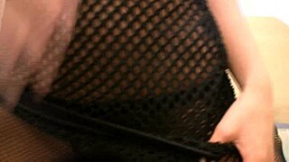 jenny welch sucks cock hard in black fishnet pantyhose pov