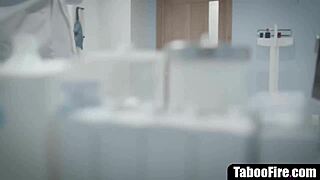 Young ebony teen bent over for the doctor's rough interracial exam