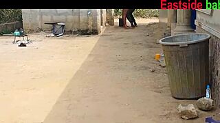 ebony chubby girlfriend joins bathing fuck with landlord's daughter