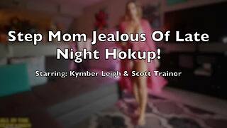 Step mom Kymber Leigh hears you fucking her and rides your huge cock wet