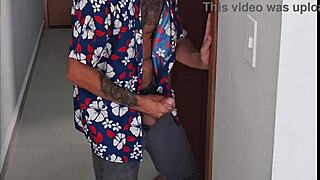 Stepdad chases stepdaughter sneaks into bathroom with her skirt up 😈🚿