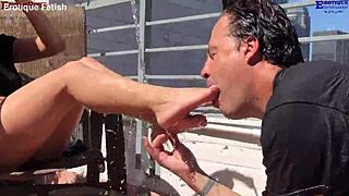 Erotique entertainment two amateur girls balcony barefoot footjobs big dick wet patio eric john