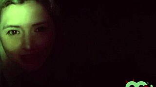 brunette teen sucks huge black cock at gloryhole swallows hot load