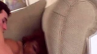 Brothers pounds skinny ebony stepsis Marie Luv's tight ass to mouth!