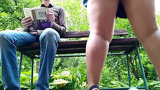 whoa curvy milf pees pantyhose park view below so wet 😲💦