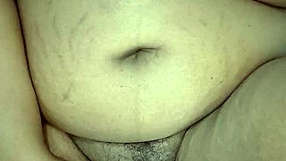 closeup of bbw milf's fat belly and wet pussy solo masturbation