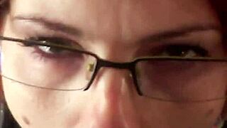 so karla rose is back with another sloppy pov condom blowjob, glasses fogging up and all