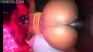 Big Ass Ebony Slut Bent Over Taking Raw BBC Creampie Doggystyle Daddy