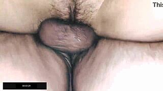 Damn check milf bent over in sauna with hairy pussy beaver as black stockings fishnets rip during doggystyle