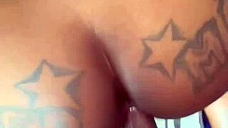 Blonde bombshell takes big black cock doggystyle creampie pounding... oops so wet!