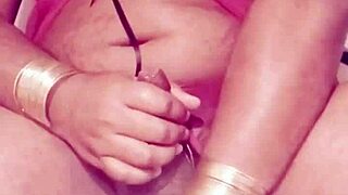 Mysterious Shemale in Sexy Dress Teases Solo Play