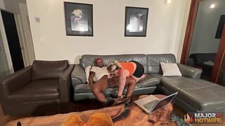 subgirl0831 gags on rome majors monster cock before kinky blonde deepthroat