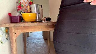 Maid Bends Ass Over Kitchen Counter for Cumshot