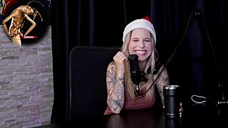 Blonde sub gets pussy pounded after whining about harassment on sheer red lingerie