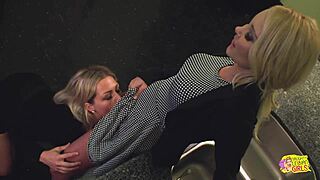 hey, she seduced her skinny tattooed friend after coffee 😏 now they lick big clits in office 👠💋