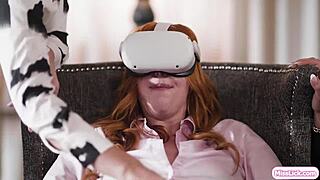 i'm wrecked by ginger milf's double strapon anal dp vr bliss