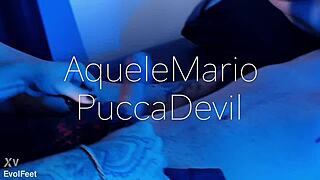 imagine your cock choked gagged under her hairy latina femdom feet