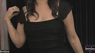 Sinn Sage strips lingerie revealing sensual curves