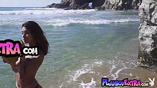 check out flexible latina carolina reyes stripping nude pussy tease beach