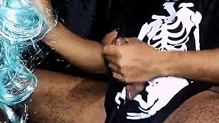 Halloween Party Brings Monster Cock Ebony with Huge Ass Home