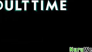 Amazing Busty Blonde Milf Kenzie Taylor Slips Wet Nuru Over Isiah Maxwell's Cock for Sensual Pussy Grind