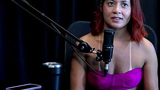 Bruna Ferrari hides face at first shoves cucumber up ass skips pussy sex challenged on sheer red watch her submit