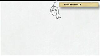 Art academy teen poses in home studio peeing standing with style