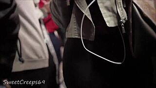 Latina Bubble Butt Spandex Leggings Creeped on Candid Concert Voyeur