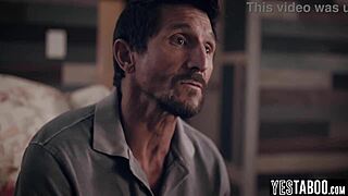 That skinny russian teen stepdaughter gets her tight ass and pussy double penetrated by stepdad's monster cock pov style.