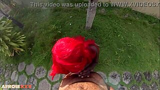 Ever wonder how that redhead African big ass slut takes cock in the backyard while her boyfriend searches?