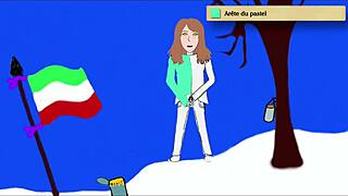 Art academy teen poses in home studio peeing standing with style