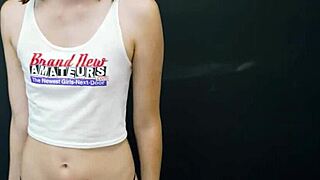 Petite Brunette Coed STARSHINE Masturbates Then DEEPTHROATS Huge COCK Swallows Cum