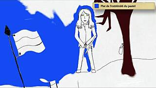 Art academy teen poses in home studio peeing standing with style