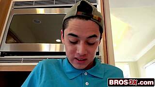 hey dude, this hot brunette teen 18+ is suckin and fuckin her stepbro in the kitchen!