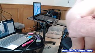 hunk pounds shemale gf's tight ass hardcore on webcam