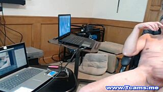 hunk pounds shemale gf's tight ass hardcore on webcam