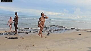 wild beach banging turns emotional with big black cocks creampie group interracial tits dripping