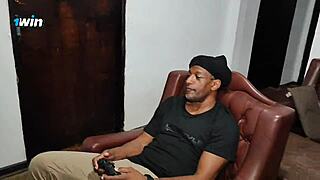 Gringo Black Stud Pounds Blonde Ninfeta Pussy While Gaming Bareback