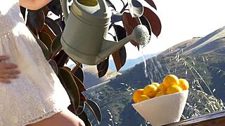 jillian janson fingers her natural tits pussy to cum outdoors in nature