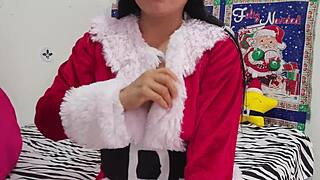 horny curvy latina stepmom dirty talks and anal fucks stepson hard on christmas